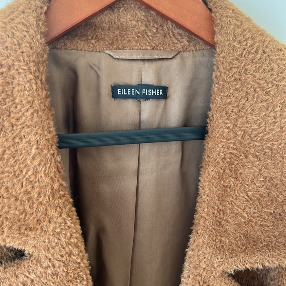 Eileen Fisher Notch Collar Sheared Suri Alpaca Jacket Size L used, no tags - Picture 10 of 14